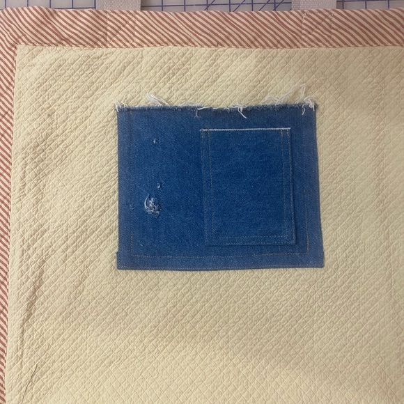 Chic Red Checkered gingham up-cycled Tote Bag - Picture 5 of 6